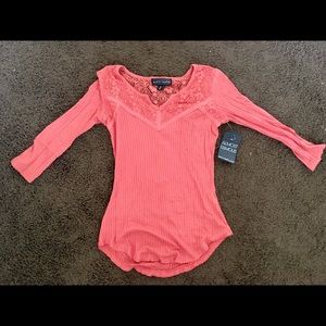 Almost Famous Tops - Peach long sleeve blouse/shirt Almost Famous Tops - Peach long sleeve blouse/shirt